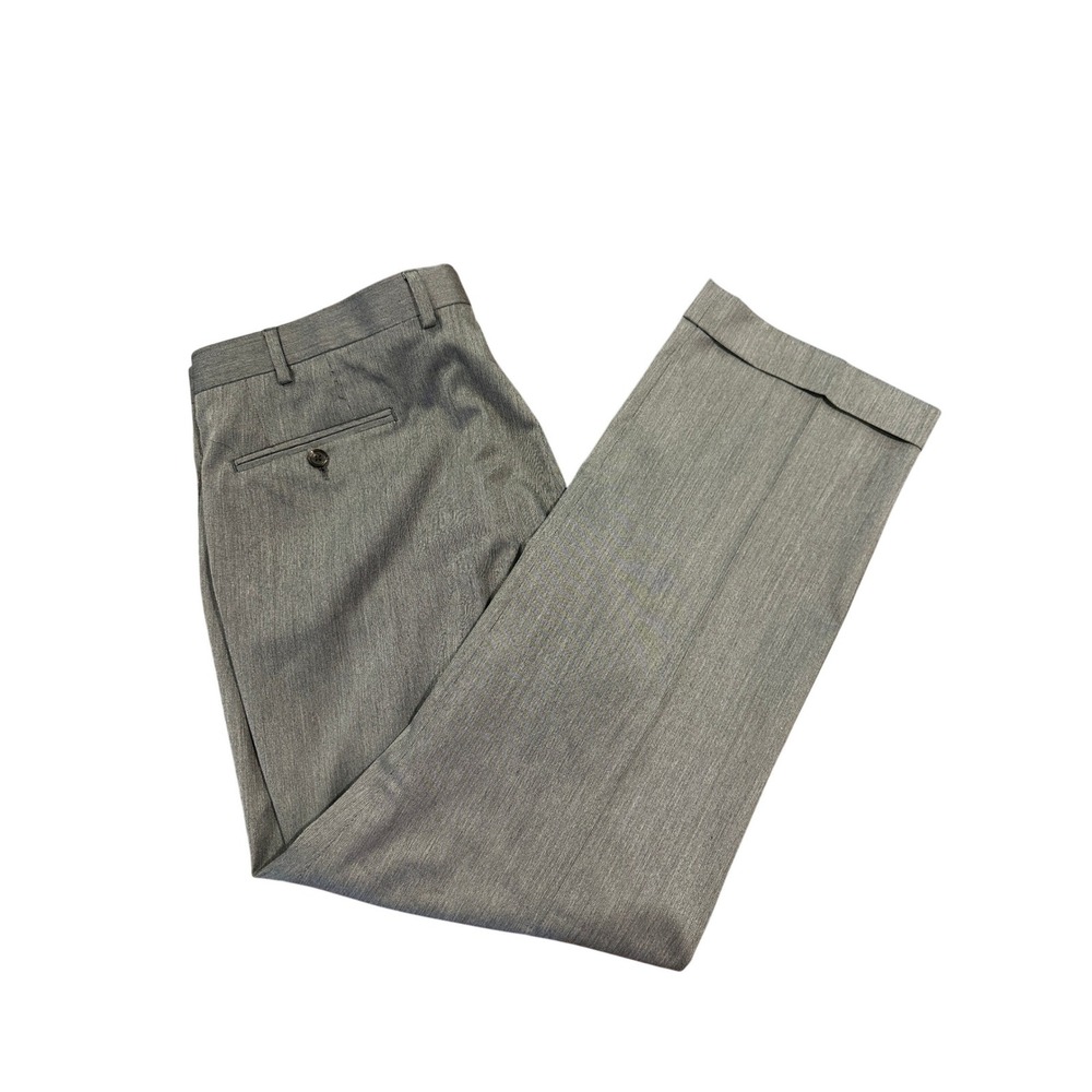 Lauren Ralph Lauren Mens Gray Pleated Cuffed Dress Pants 40W x 30L Stretch